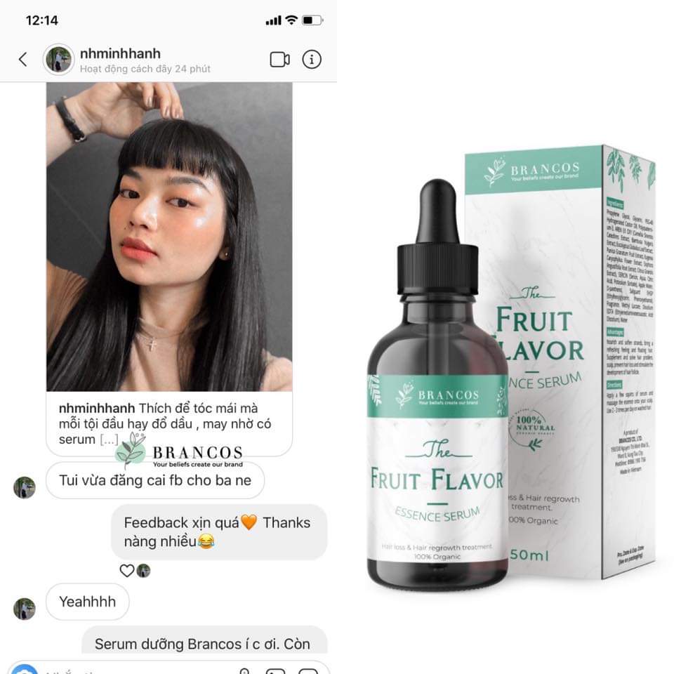 COMBO SERUM DƯỠNG TÓC BRANCOS + TINH DẦU BƯỞI