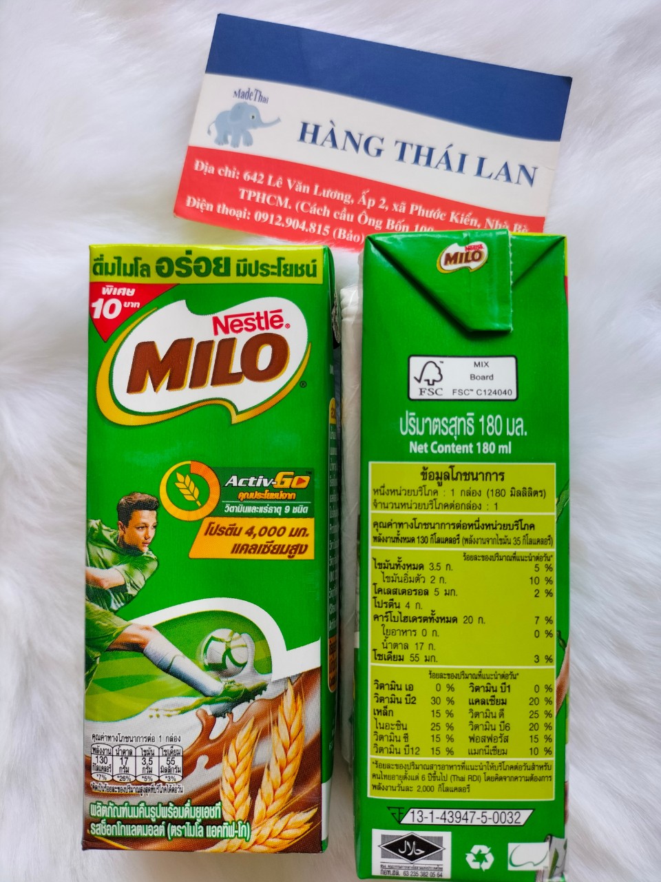 Lốc 8 hộp sữa Milo Thái Lan 180ml