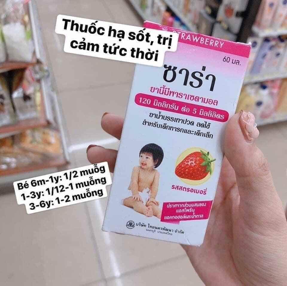 Siro hạ sốt Sara Vị Dâu cho bé Thái Lan