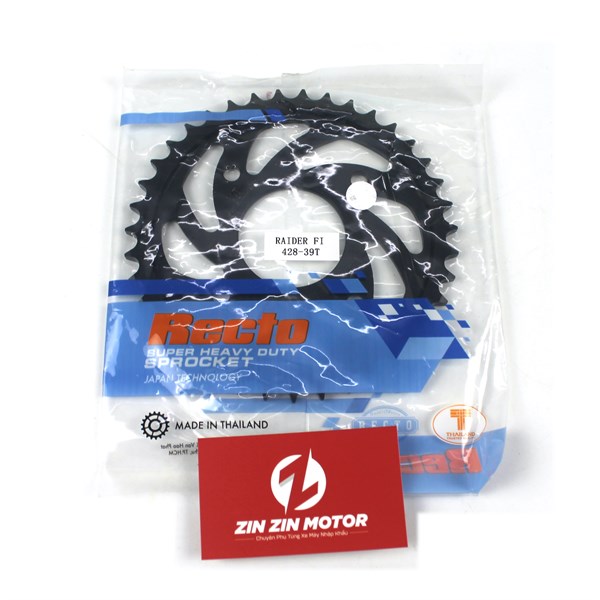Dĩa Recto 39T - Satria FI, Raider FI, Raider Xăng Cơ, Raider 2009 K9, Raider 2006 K6 - D39-FI-RTO - ZIN ZIN MOTOR