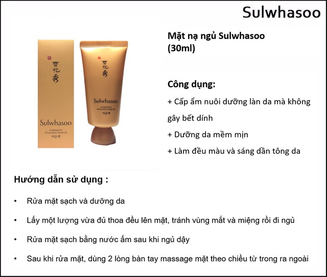 Mặt Nạ Ngủ Sulwhasoo Overninght Vitalizing Mask