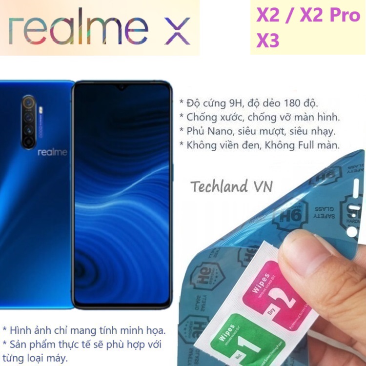 Cường Lực Phủ Nano Realme X2 / X2 Pro / X3 - Trong Suốt, Không Full Màn, Không Viền Đen