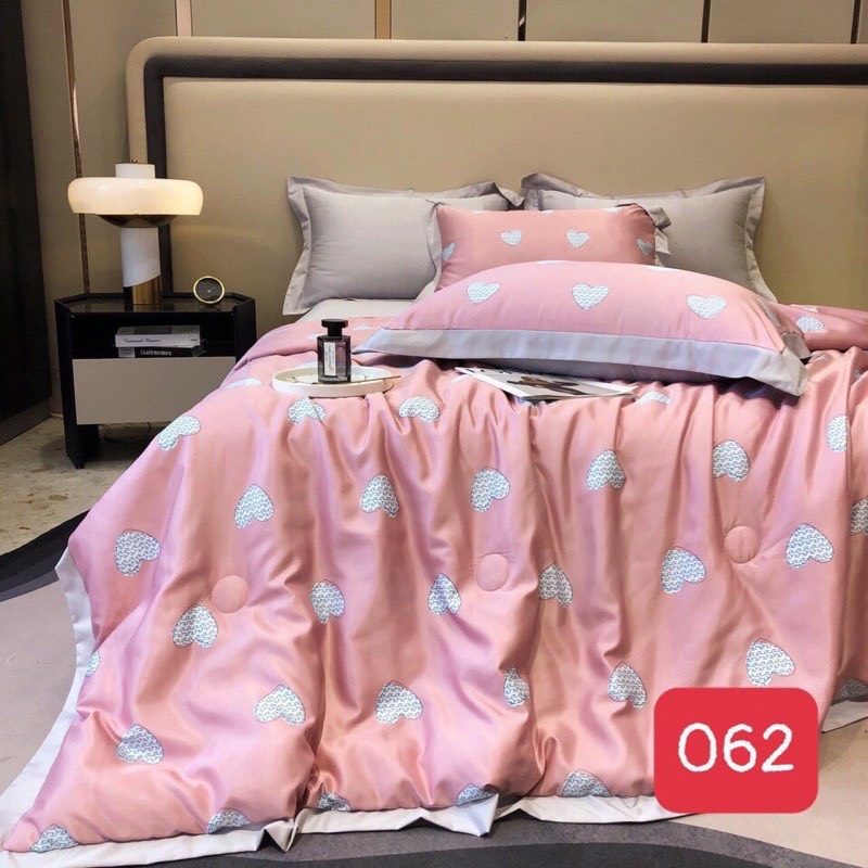 Bộ Chăn ga gối lụa Thái cao cấp, sét 4 món chăn hè lụa trần bông đẳng cấp 2023