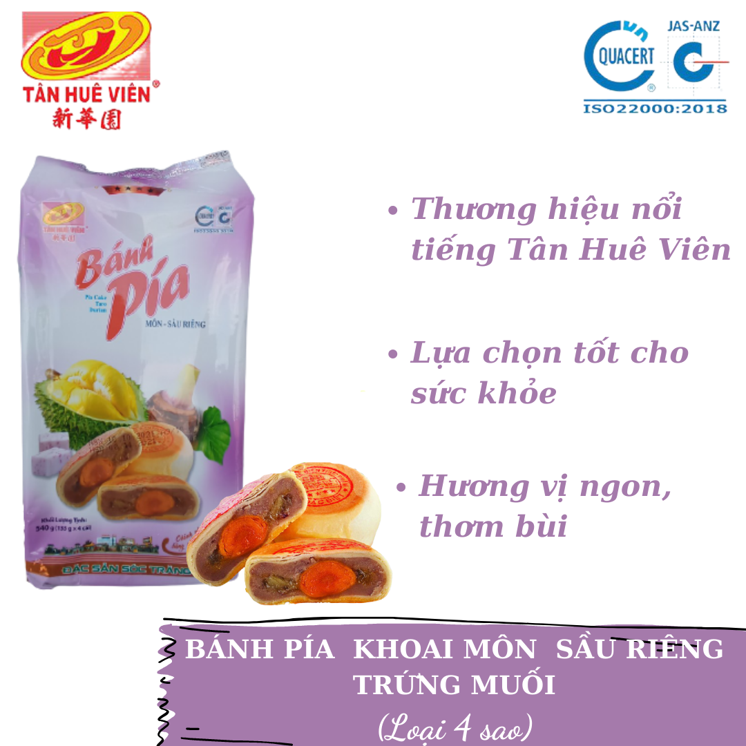 Bánh pía khoai môn sầu riêng loại 4 sao