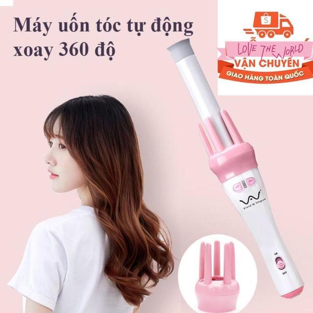[LOẠI TỐT] MÁY UỐN TÓC THẦN TỐC XOAY TỰ ĐỔNG 360 ĐỘ - TẶNG KÈM 2 KẸP VÀ LƯỢC GIÚP BẠN CÓ MÁI TÓC XOĂN NHANH CHÓNG VÀ CHUẨN SALON