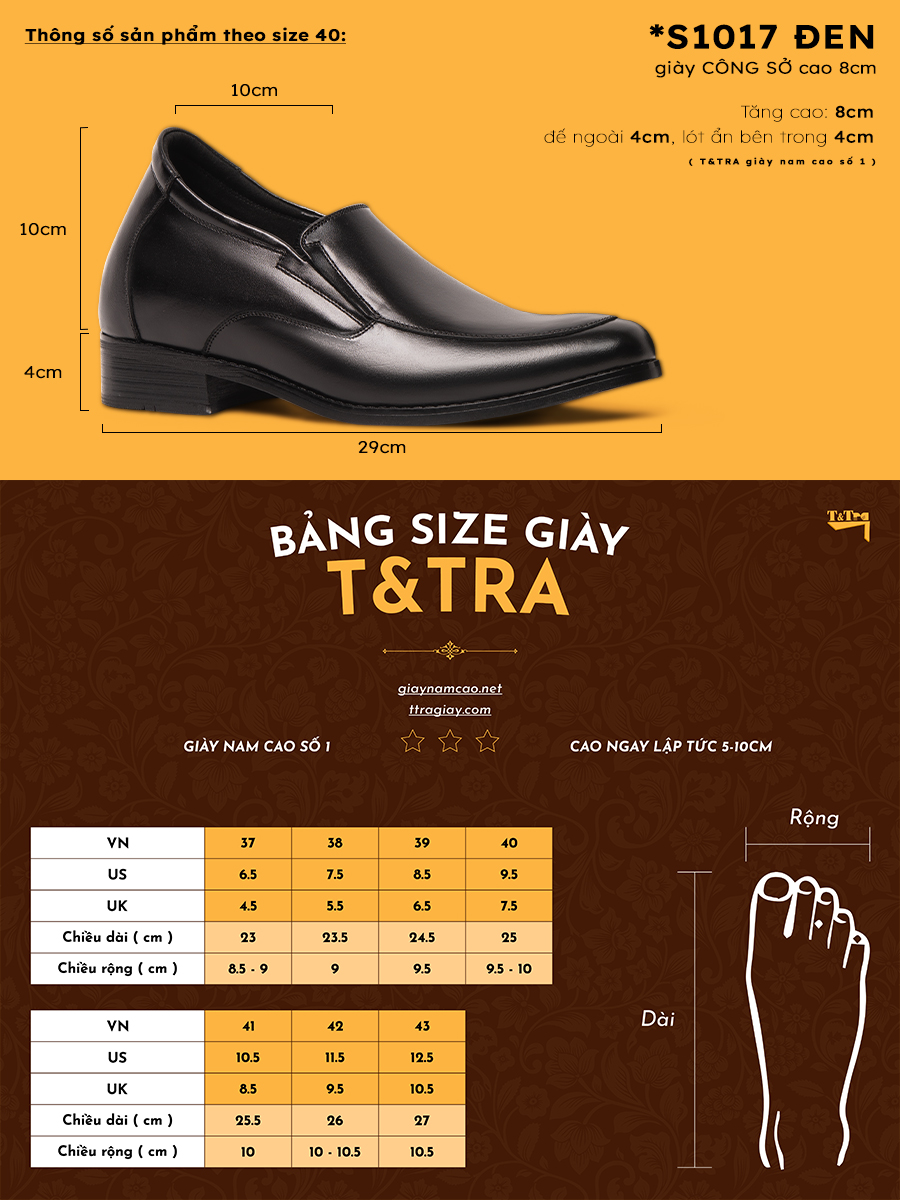 [8cm] shoes high male T&TRA S1017 Black