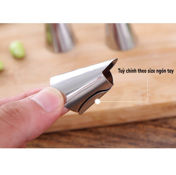 Dụng Cụ Tách Hạt Bọc Ngón Tay Inox Đa Dụng Hamart (Bóc rau củ quả, tách vỏ ngũ cốc, chống đứt tay...)