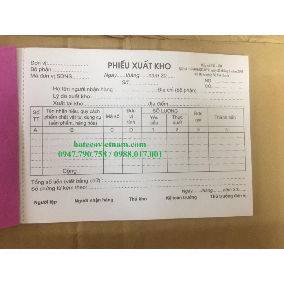Phiếu Xuất kho 1 liên A5 Bãi Bằng