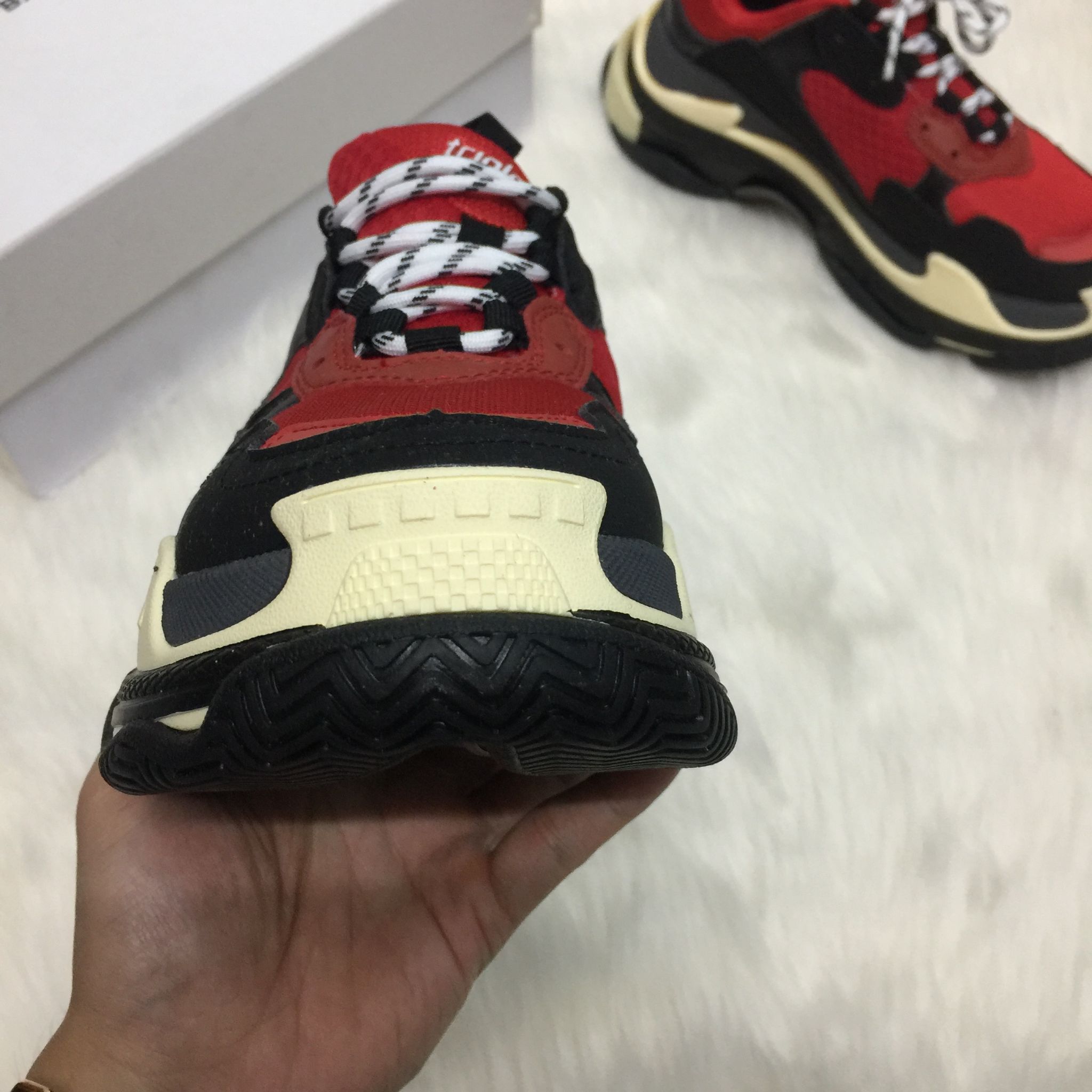 [Full Box & Tặng Vớ] Giày thể thao Sneaker Balenciga TripleS Đỏ đen