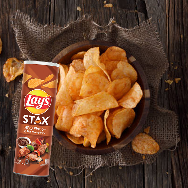 Snack Khoai Tây Lay's STAX lon 105g nhiều vị