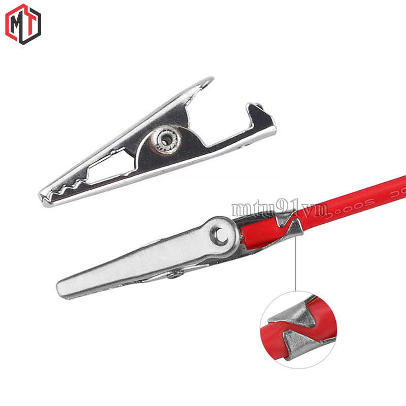Combo 3 Cặp Kẹp Cá Sấu size vừa 35mm - 3 Đỏ + 3 Đen