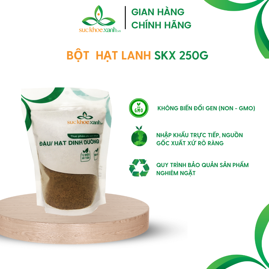 Bột hạt lanh nâu 250g/túi Ấn Độ - Ngăn ngừa ung thư vú và tiểu đường