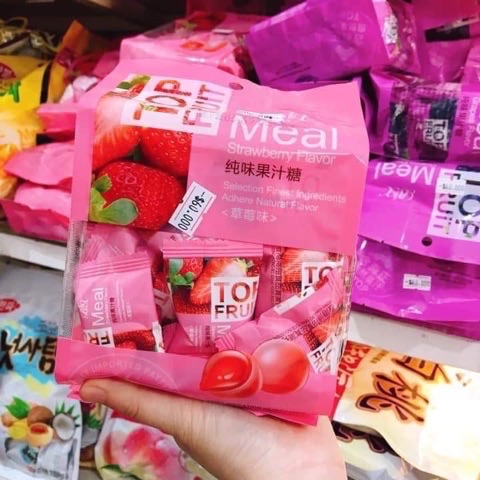 [HCM]Kẹo dẽo trái cây TOP fruir 320gr ( hương dâu)