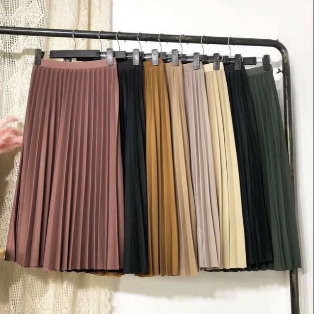 Chân Váy Ánh Nhũ, Xếp Ly Dáng Dài