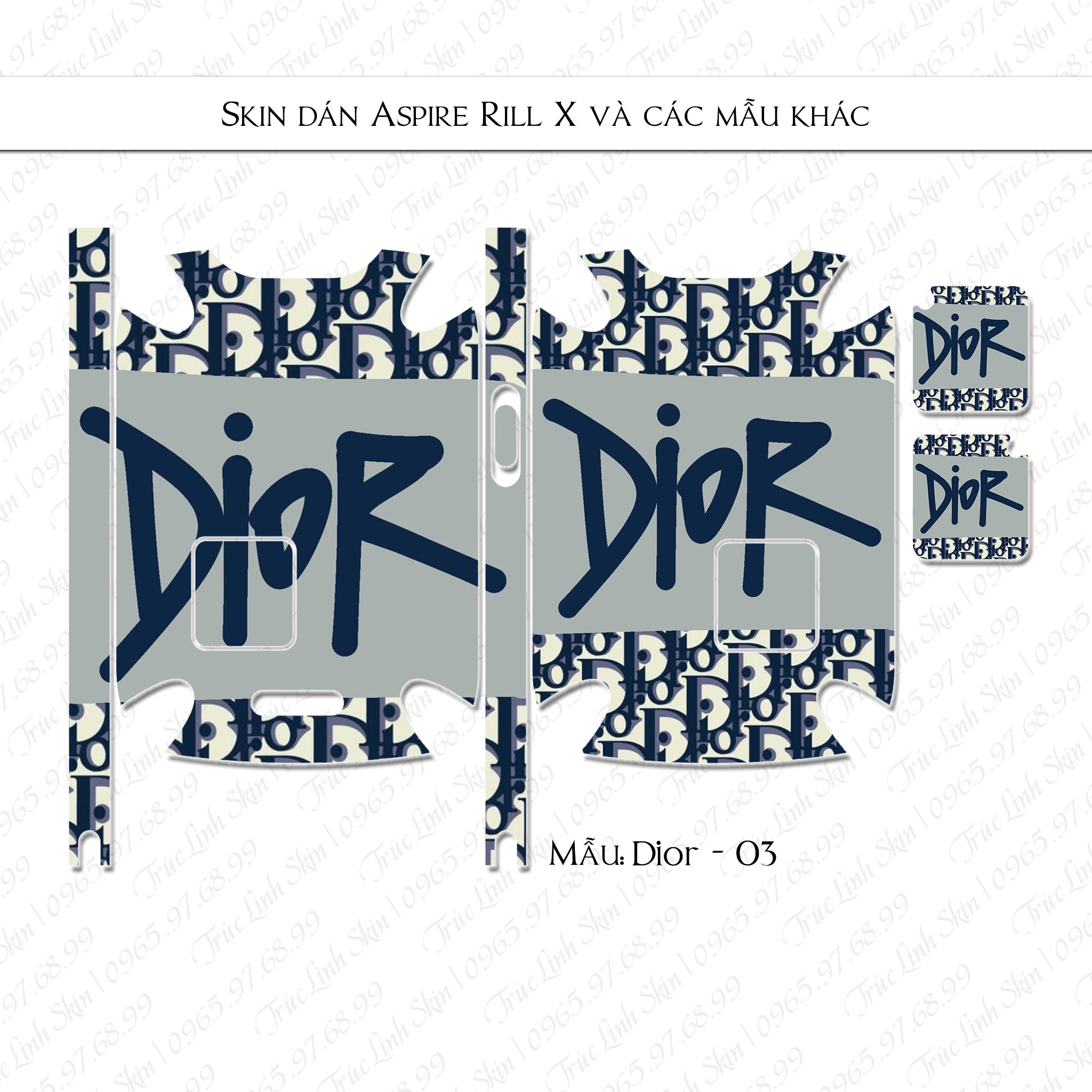Miếng dán skin cho Riil X mẫu Dior 03