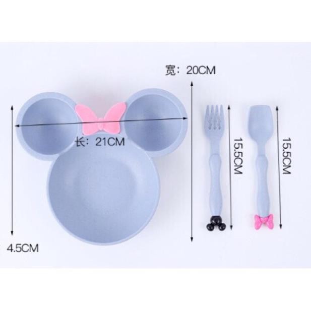 KHAY ĂN DẶM MICKEY LÚA MẠCH KÈM THÌA DĨA CHO BÉ XỊN