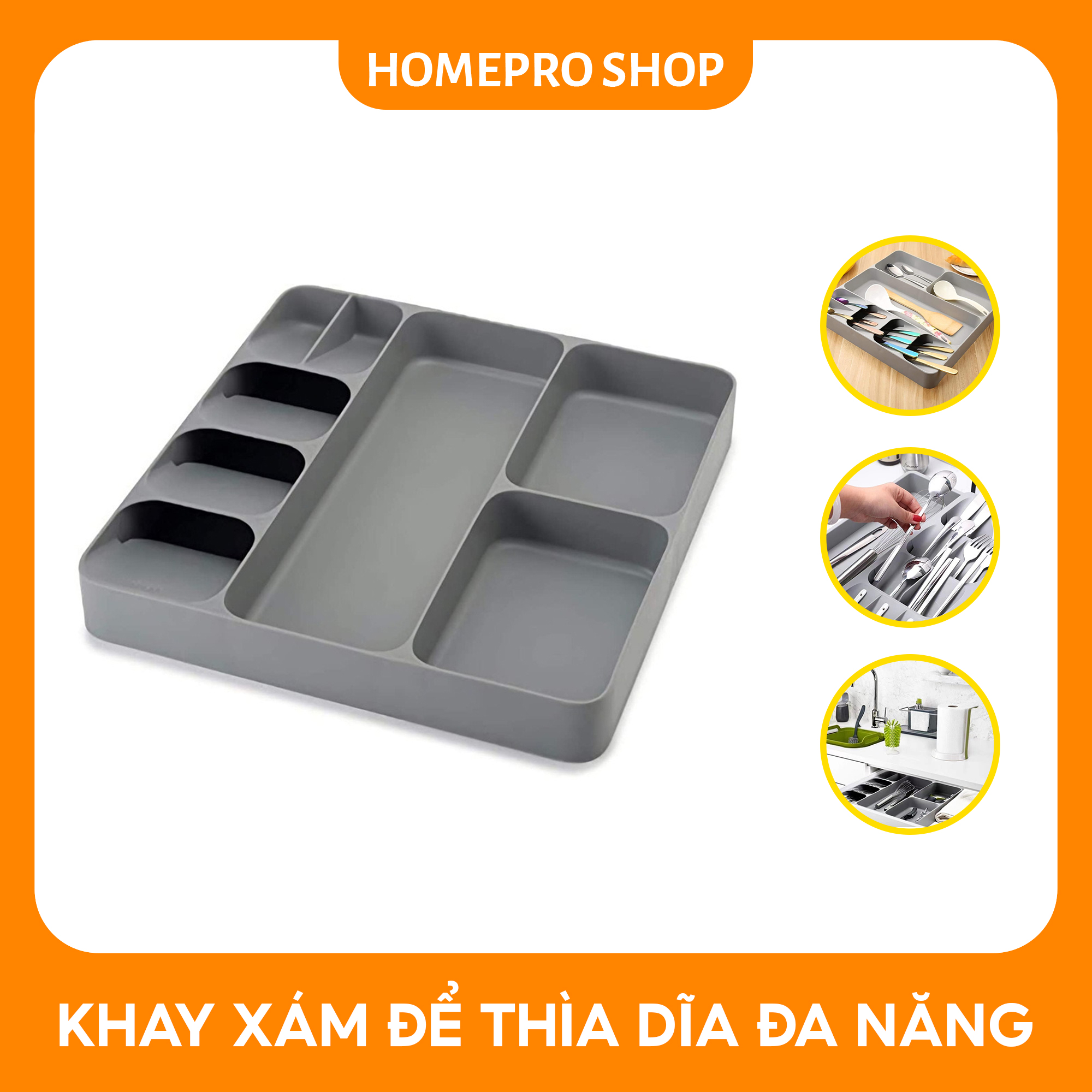 Khay để thìa, dĩa, dụng cụ nhà bếp size lớn