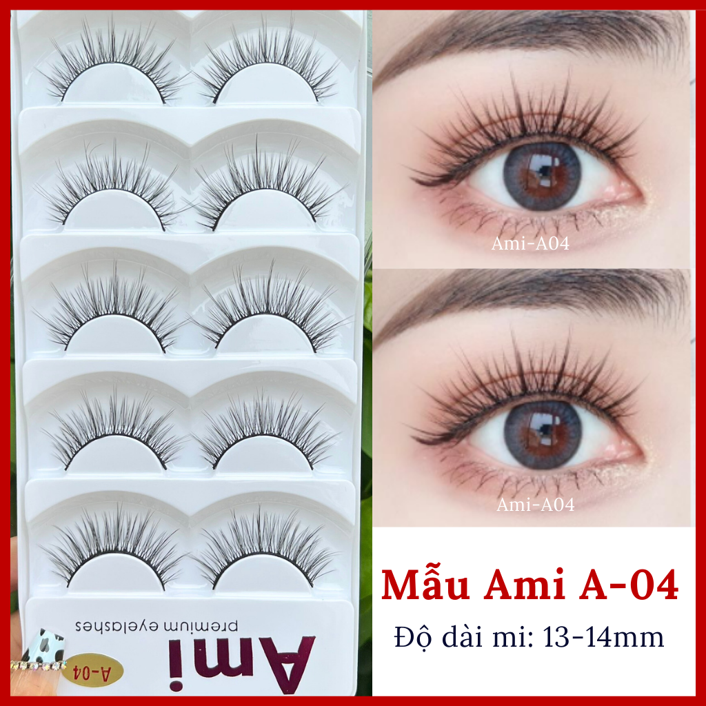 Lông Mi Giả Chồn Tự Nhiên Cao Cấp Ami 5 Cặp