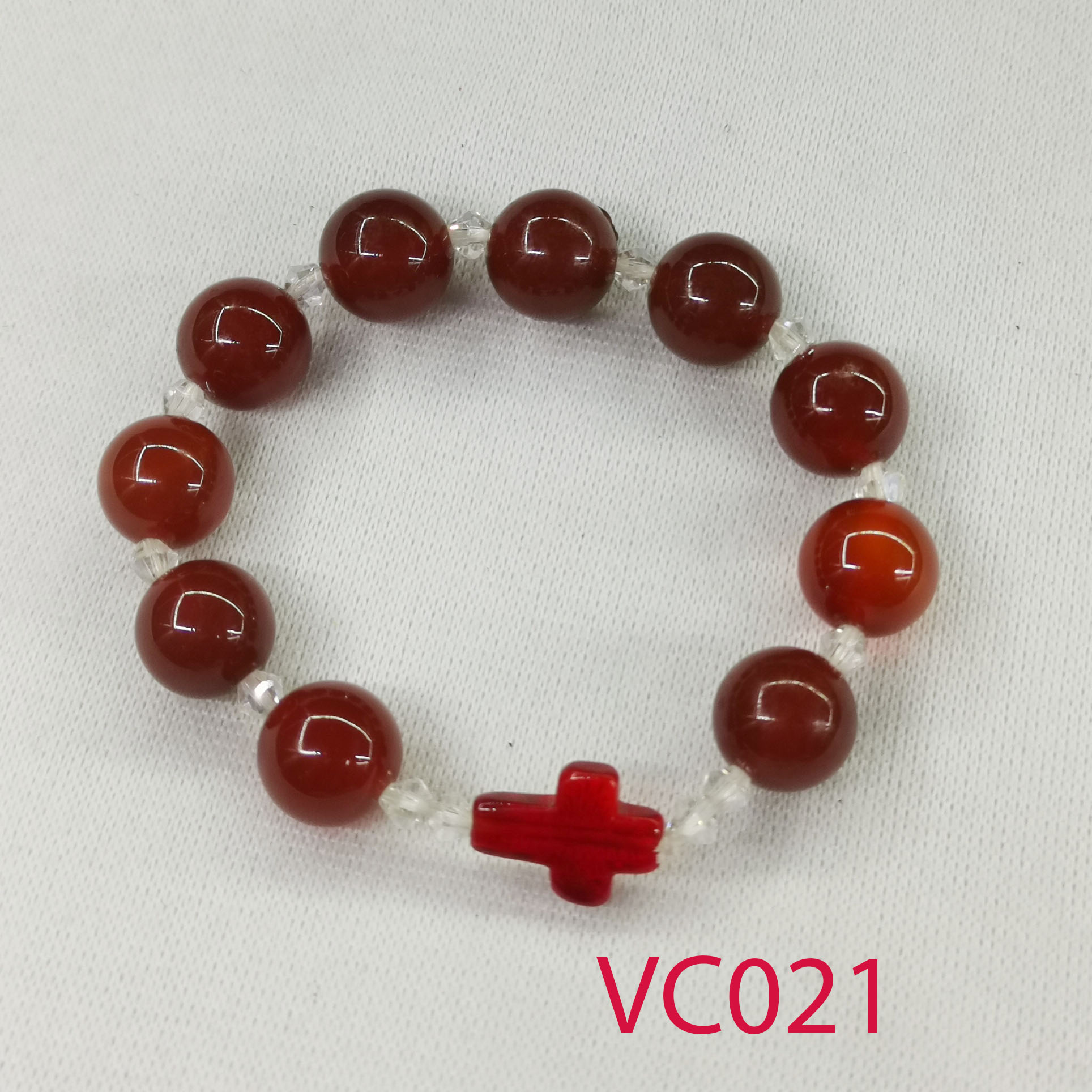 [HCM]Chuổi hạt mân côi đá mã não đỏ 12li