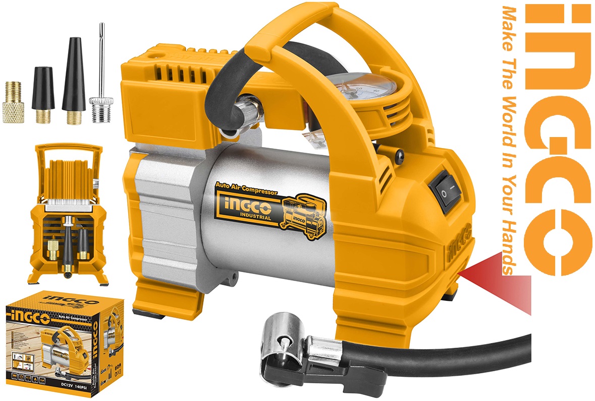 Dụng cụ bơm lốp kiểm tra lốp xe hơi ôtô 12V 140PSI Total TTAC1406