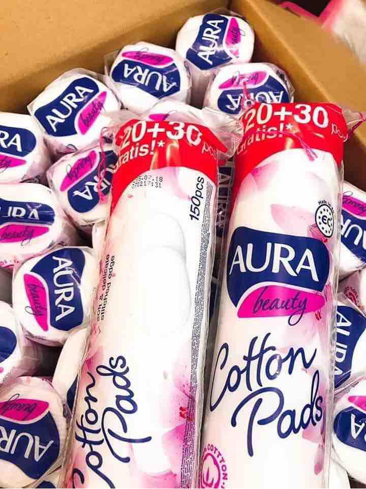 [HCM]Bông tẩy trang AURA 150 miếng
