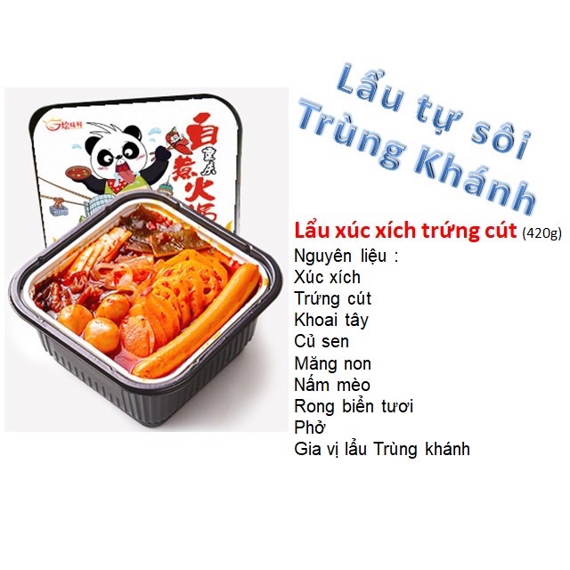 Lẩu Tự Sôi Xúc Xích Trứng Cút