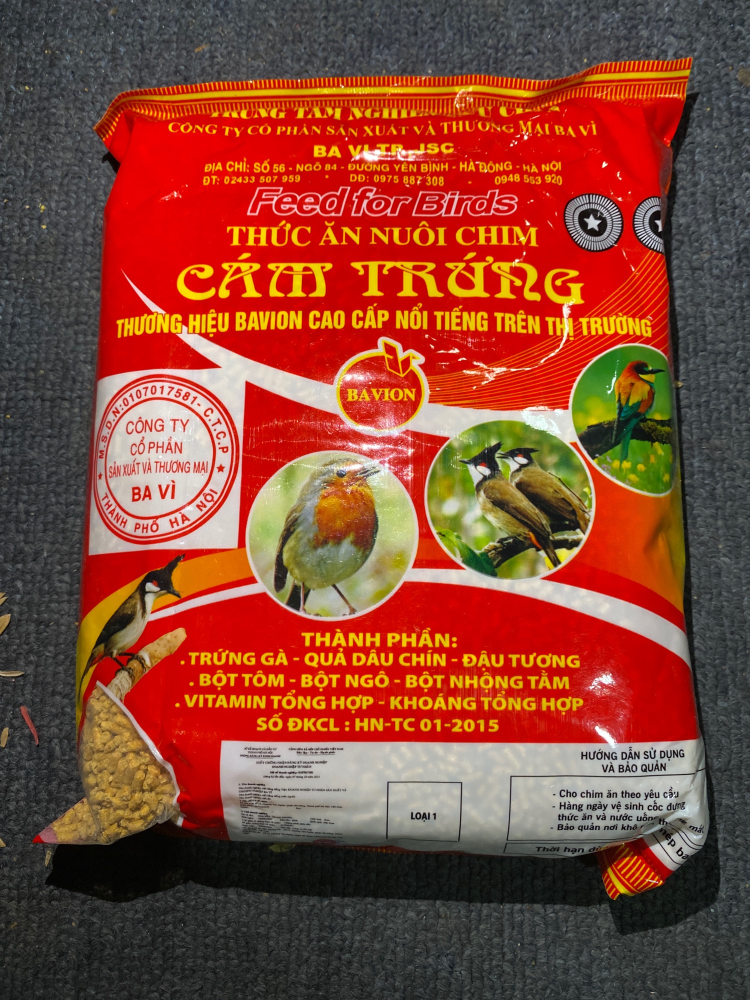 Cám Trứng Ba Vì Có Tem | thức ăn cao cap cho chim