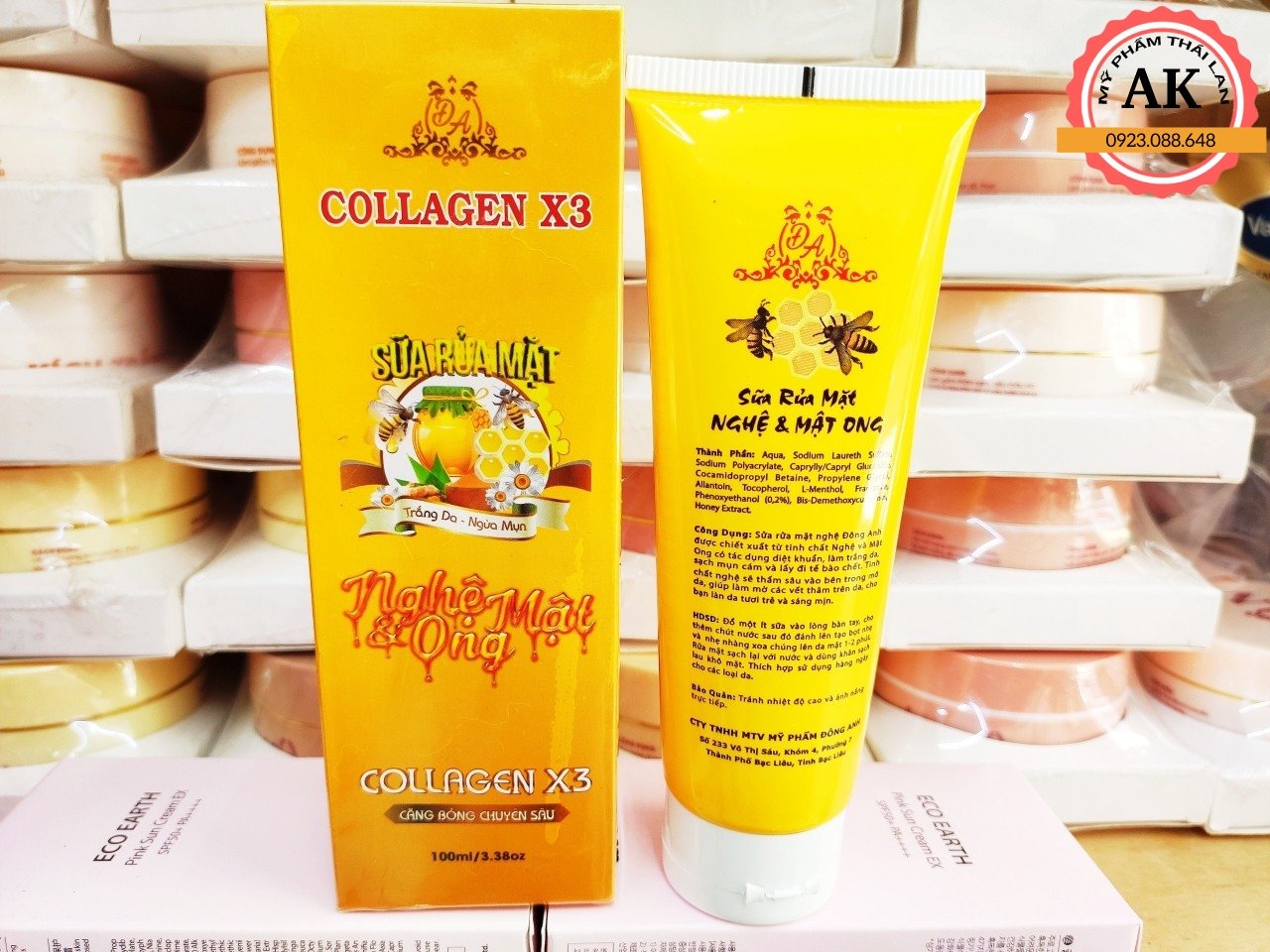 SỬA RỬA MẶT COLLAGEN X3 NGHỆ VÀ MẬT ONG 100ML [ CAM KẾT CHÍNH HÃNG ]