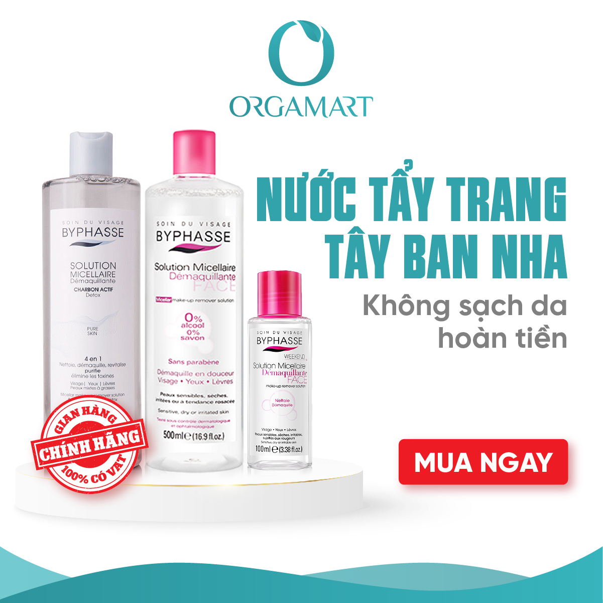 Nước Tẩy Trang Byphasse An Toàn Cho Mọi Loại Da (100ml-500ml)