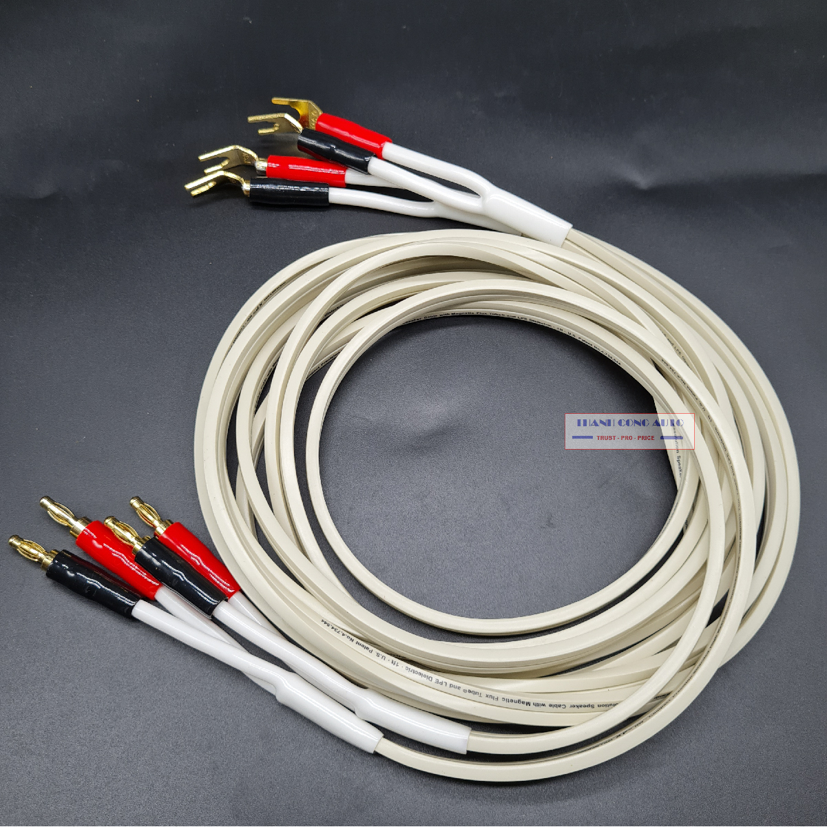 Cặp dây loa Monster XP 2 lõi*1.5mm đồng nguyên chất Jack bắp chuối và càng cua
