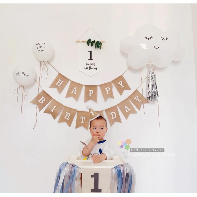 Set bóng đơn giản Vintage trang trí sinh nhật Hàn Quốc