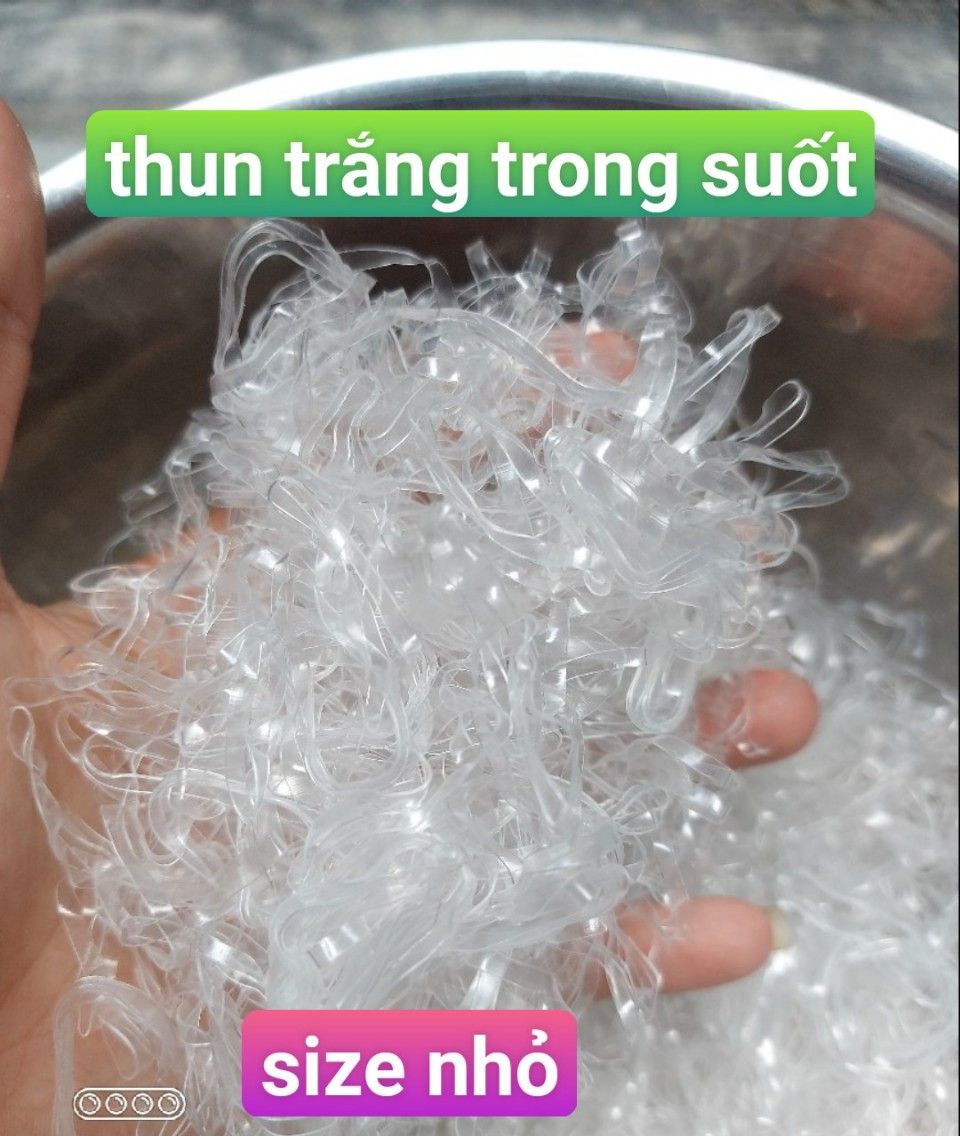 [HCM] TÚI 50 gr thun cột tóc trắng trong size NHỎ vÀ TRUNG