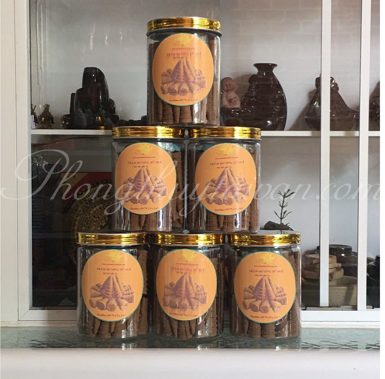 [Combo] Nhang nụ Trầm Huế Loại I (80 nụ tặng nhíp gắp + khay sứ) - thờ cúng