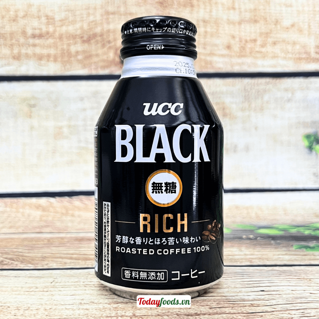Cà Phê Đen KHÔNG ĐƯỜNG UCC (Nhật) chai nắp vặn 275G (Black Coffee)