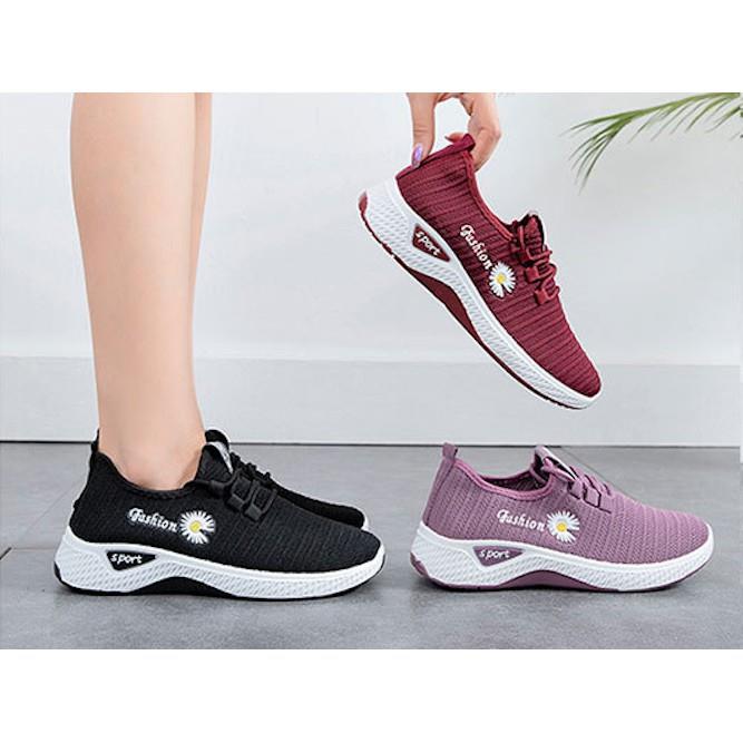 {HOT} Giày Thể Thao Nữ Thấp Cổ Họa Tiết Hoa Cúc