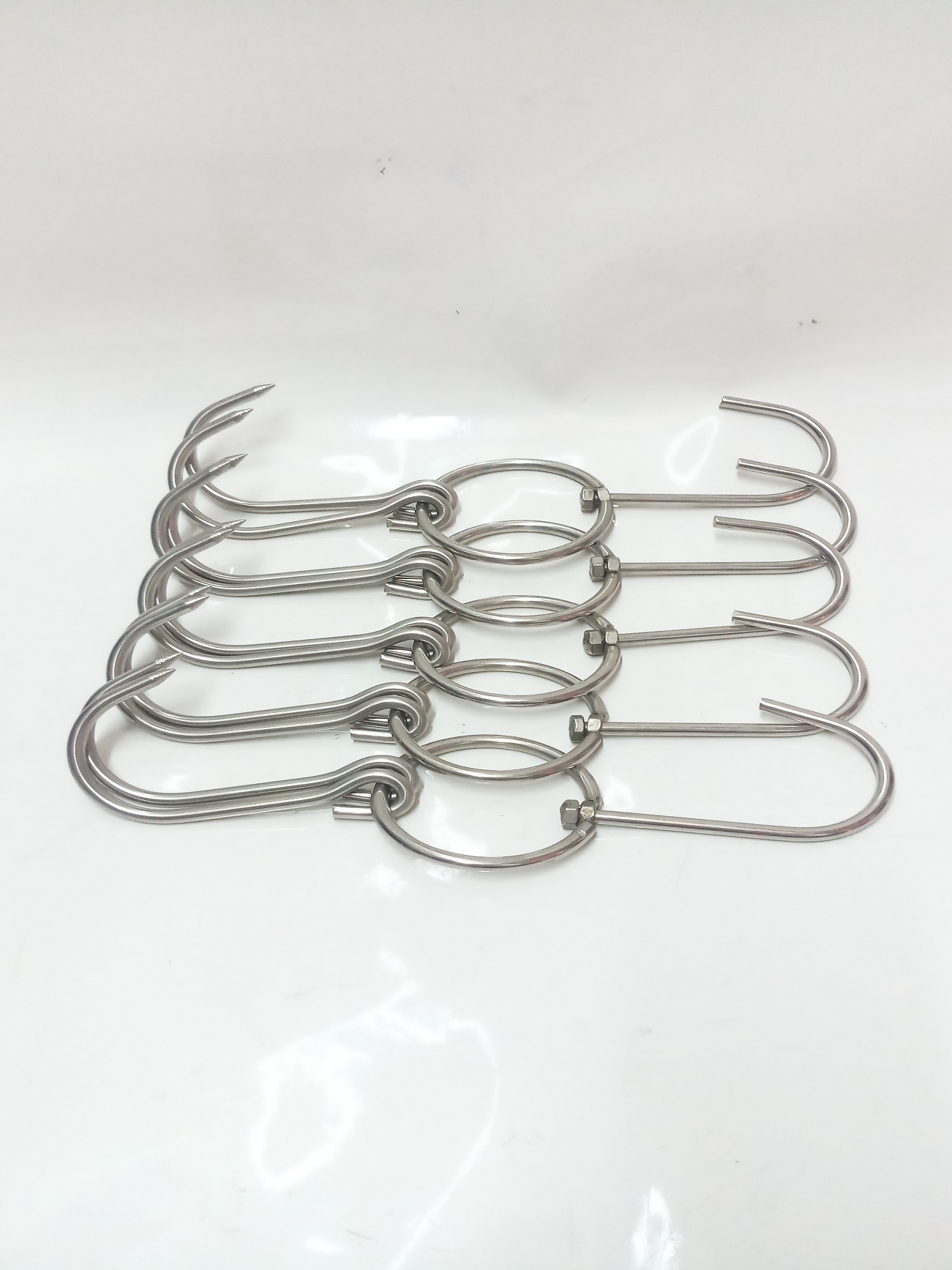 COMBO 5 MÓC TREO THỊT INOX DÀY 7LY SIZE NHỎ( D30xR8,5xC7 CM).