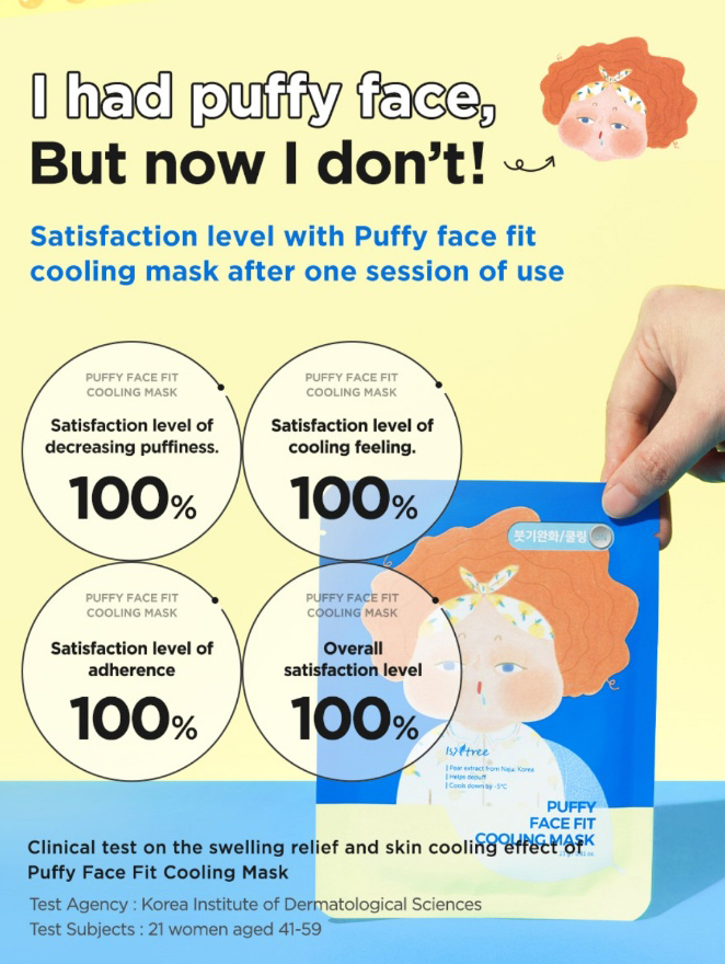 [Nhacuabeautyholic] Mặt nạ thon gọn mặt ISNTREE PUFFY FACE FIT COOLING MASK