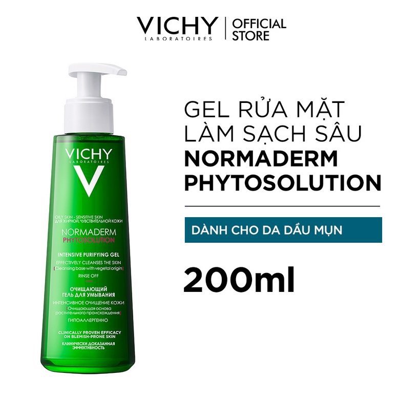 [HÀNG NHẬP KHẨU] Sữa Rửa Mặt Cho Da Dầu Mụn Vichy Normaderm Phytosolution Purifying