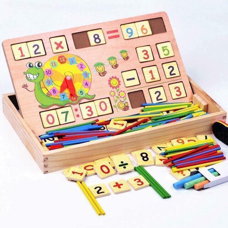 Bảng gỗ học Toán kèm bộ que tính