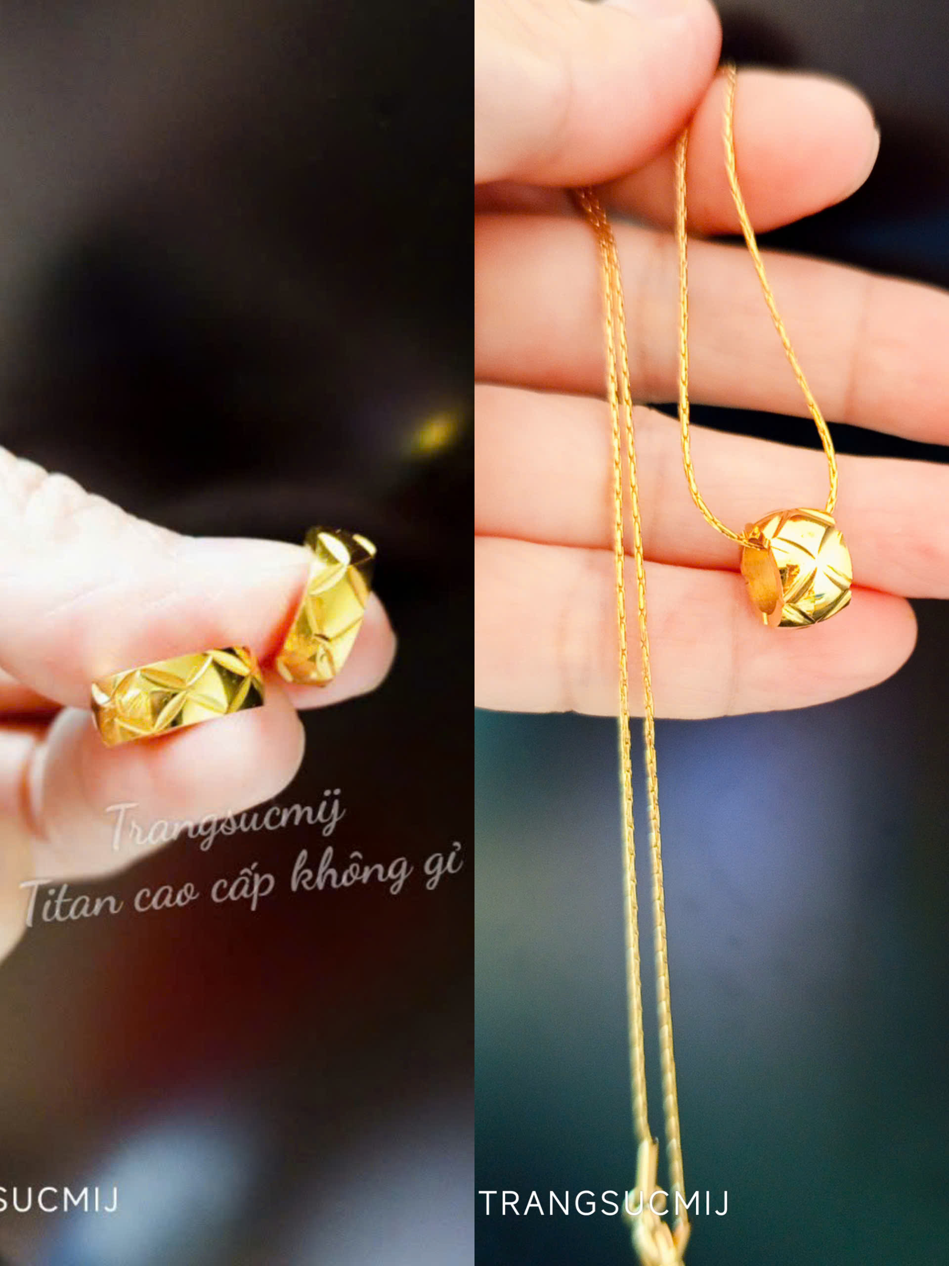 DÂY CHUYỀN TITAN MẠ VÀNG MẶT HOA 4 CÁNH SANG TRỌNG- THANH LỊCH
