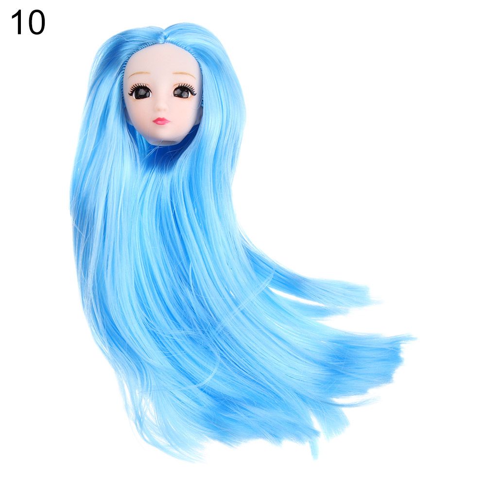 Petibabe quà cho bé gái 1/6 bjd kiểu tóc dài mắt 3d đầu búp bê phụ kiện búp bê cổ búp bê 30 khớp vòng đeo đầu tự làm