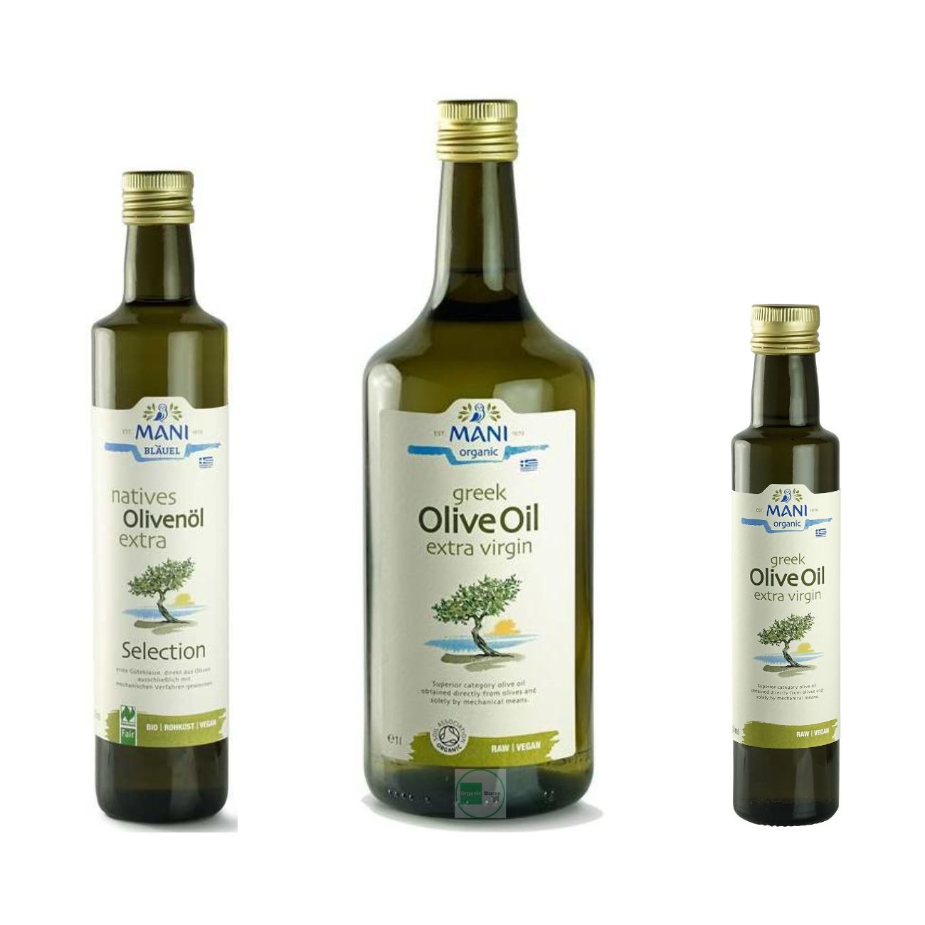 Organic Extra Virgin Olive Oil 250ml 500ml 1L bottle - Mani Organic Extra