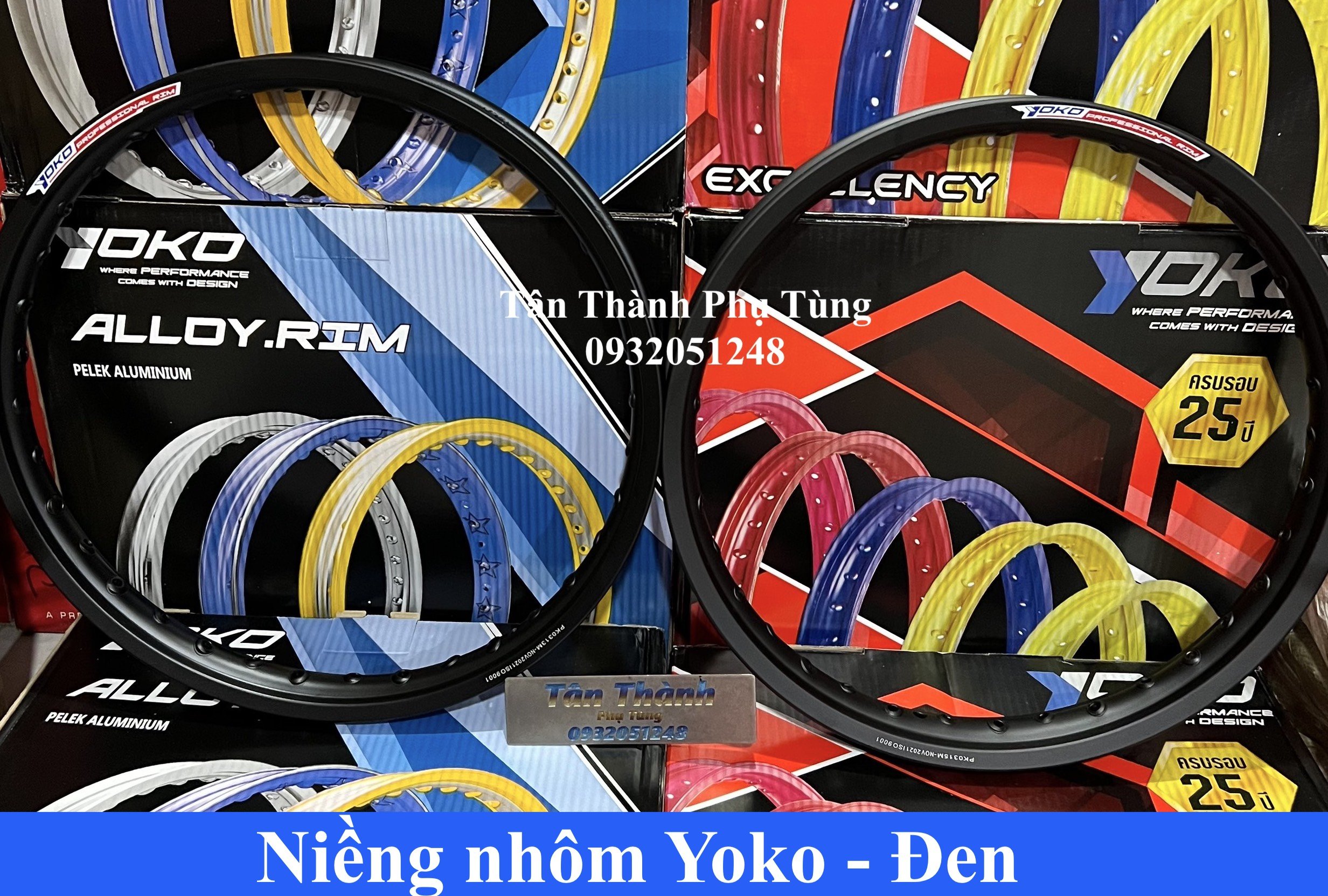 Niềng nhôm yoko thailand 1.4-1.6 màu đen