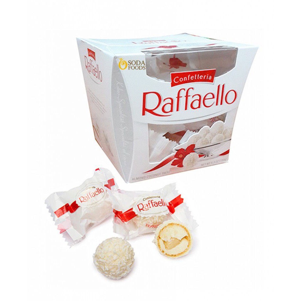 Kẹo socola phủ dừa Ferrero Confetteria Raffaello 15 viên 150g. Date Mới