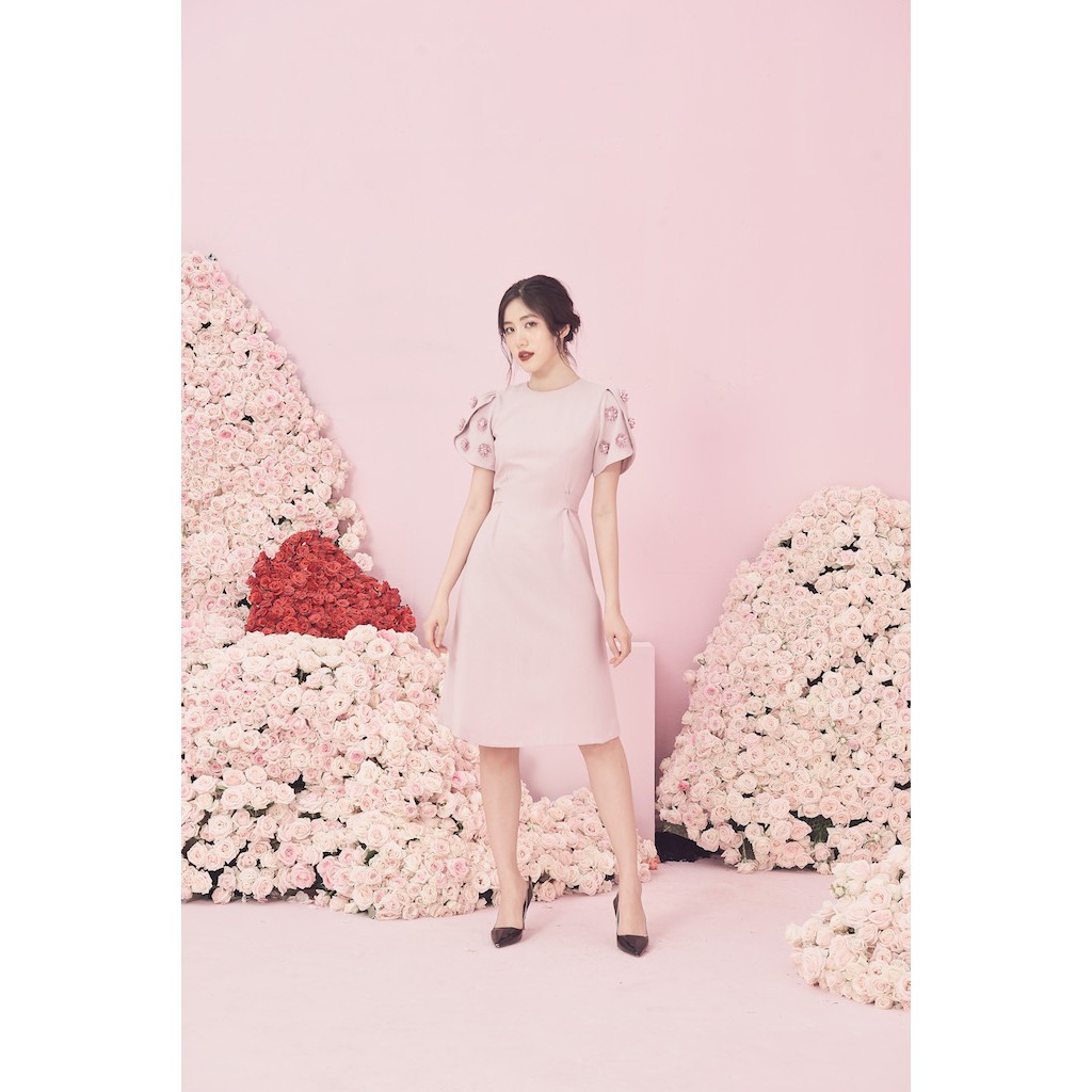 Rập - Đầm Hồng Tay Đắp Nơ Eo - SPRING 02