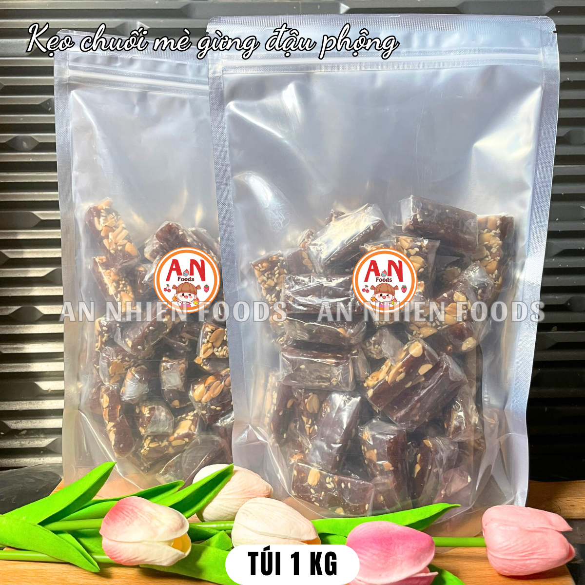 Kẹo chuối mè gừng đậu phộng