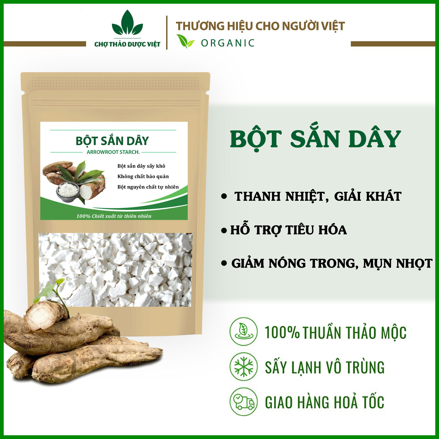 100g Bột Sắn Dây (Khô, Trắng, Sạch)