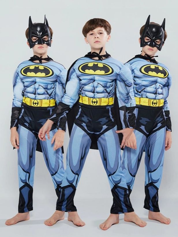Bộ Đồ Liền Thân Hóa Trang Siêu Anh Hùng Kèm Mặt Nạ Cho Trẻ Em, Trang Phục Người Dơi Batman cho các sự kiện hóa trang, halloween, sinh nhật