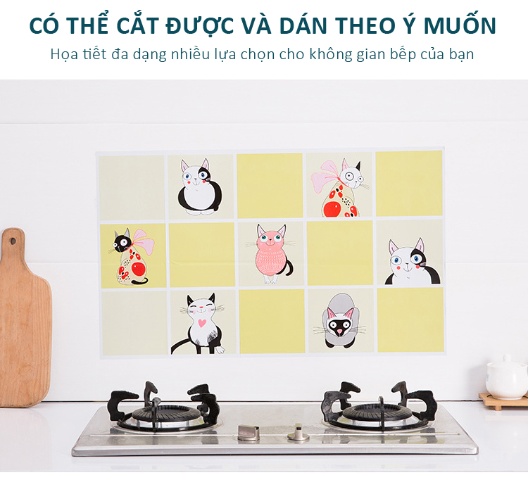 Giấy dán tường trang trí nhà bếp cách nhiệt