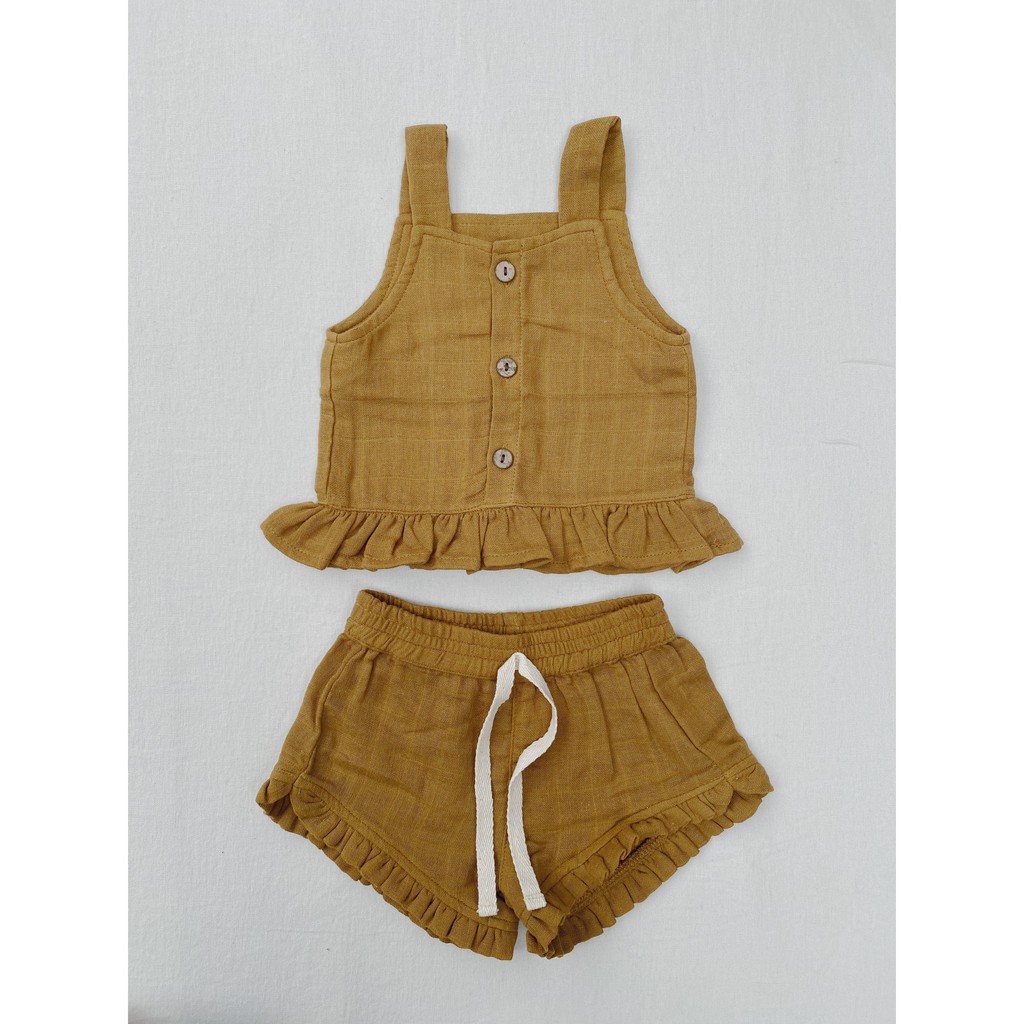 Muslin Frill Shorts Macro & Micro (Quần đùi bèo) Organic Cotton